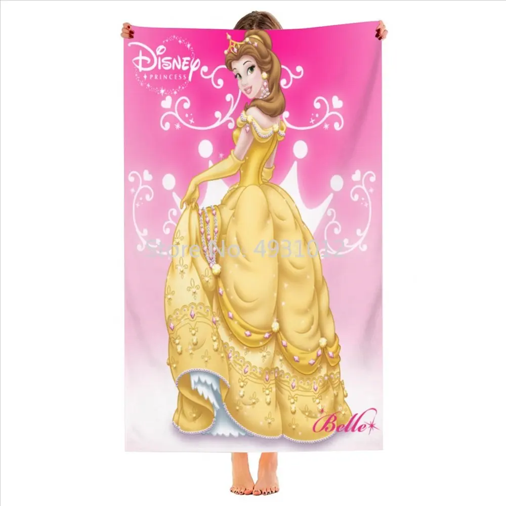 

Disney Cinderella Belle Princess Polyester Bath Towel Children Swimming Beach Towel Soft Washcloth Shower Towel Women Kids Gift