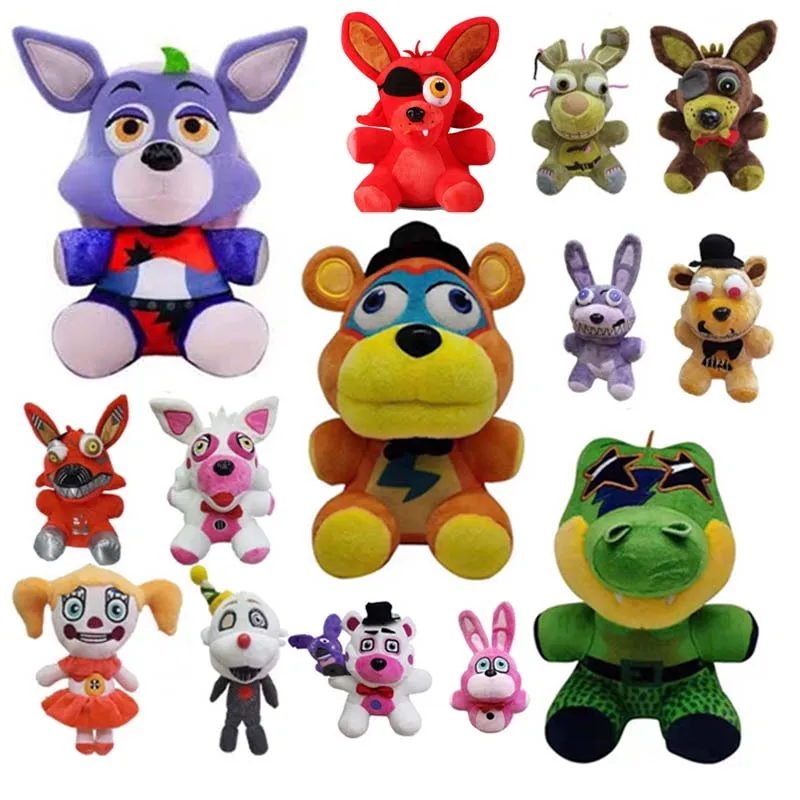 18cm FNAF Plush Toys Kawaii Freddys Animal Foxy Bonnie Bear Ribbit Stuffed Plush Toys In Stock Plush Birthday Gift for Kids
18cm FNAF Plush Toys Kawaii Freddys Animal Foxy Bonnie Bear Ribbit Stuffed Plush Toys In Stock Plush Birthday Gift for Kids
