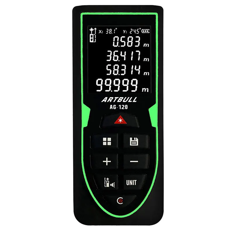 Distance Measurement Tool Green Light Range finder Rechargeable 120m Handheld Rangefinder Electronic Ruler Laser Range Finder
Distance Measurement Tool Green Light Range finder Rechargeable 120m Handheld Rangefinder Electronic Ruler Laser Range Finder