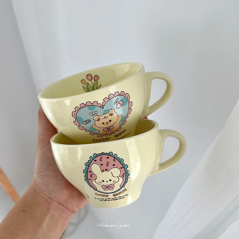 Mushrooms Garden Korean Creative Retro Cute Cartoon Bear Bunny Cream Yellow Breakfast Cup Milk Coffee Ceramic Mug
Mushrooms Garden Korean Creative Retro Cute Cartoon Bear Bunny Cream Yellow Breakfast Cup Milk Coffee Ceramic Mug