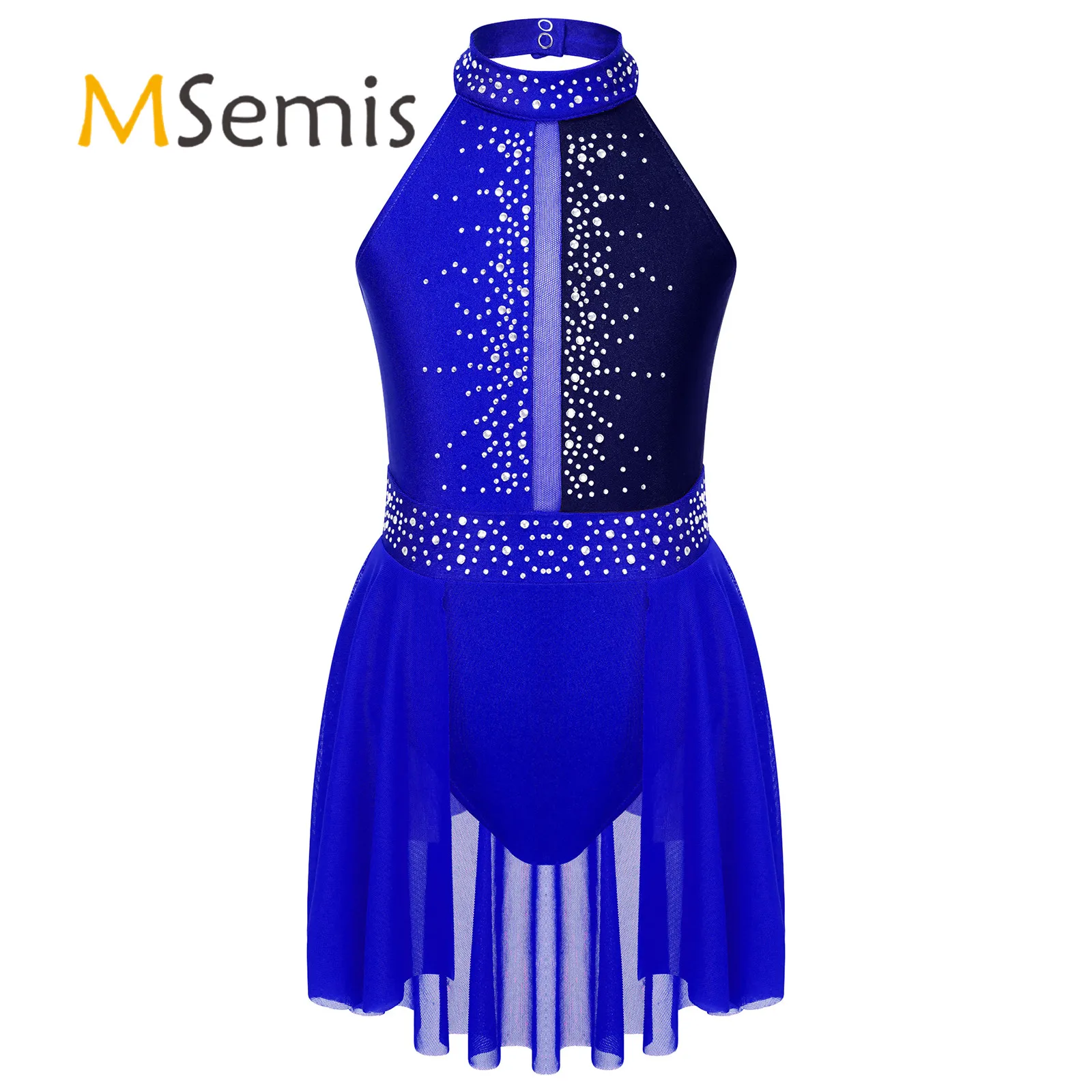 Kids Girls gymnastic Ballet Skating Dance Dress Sleeveless Round Collar Shiny Rhinestone Decorated Backless Lyrical Dance Dress
Kids Girls gymnastic Ballet Skating Dance Dress Sleeveless Round Collar Shiny Rhinestone Decorated Backless Lyrical Dance Dress