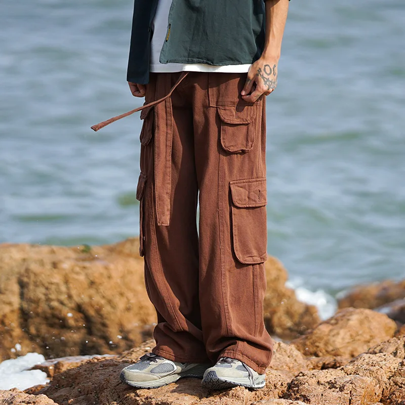 New Men Cargo Pants Fashion Belt Lace-up Draped Long Pant Autumn Casual Multi Pockets Straight Trousers For Mens Streetwear 2022
New Men Cargo Pants Fashion Belt Lace-up Draped Long Pant Autumn Casual Multi Pockets Straight Trousers For Mens Streetwear 2022