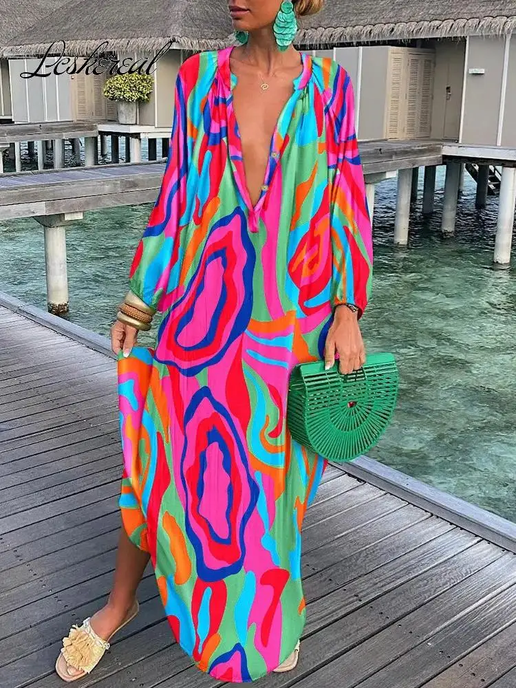 Fashion V-neck Long Sleeve Loose Maxi Dress Women 2022 Autumn Print Casual Boho Long Dresses For Women Robe Femme
Fashion V-neck Long Sleeve Loose Maxi Dress Women 2022 Autumn Print Casual Boho Long Dresses For Women Robe Femme