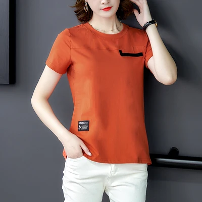Summer new short-sleeved T-shirt women pure cotton pure color loose nd comfortble ll-mtch trend bottoming shirt
Summer new short-sleeved T-shirt women pure cotton pure color loose nd comfortble ll-mtch trend bottoming shirt