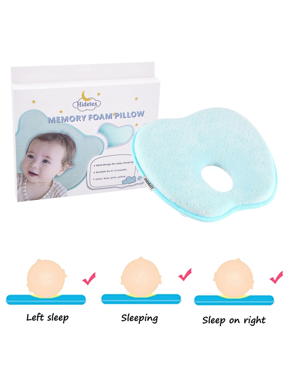 Hidetex Baby Pillow - Preventing Flat Head Syndrome (Plagiocephaly) for Your Newborn Baby,Head- Shaping Infant Pillow
Hidetex Baby Pillow - Preventing Flat Head Syndrome (Plagiocephaly) for Your Newborn Baby,Head- Shaping Infant Pillow