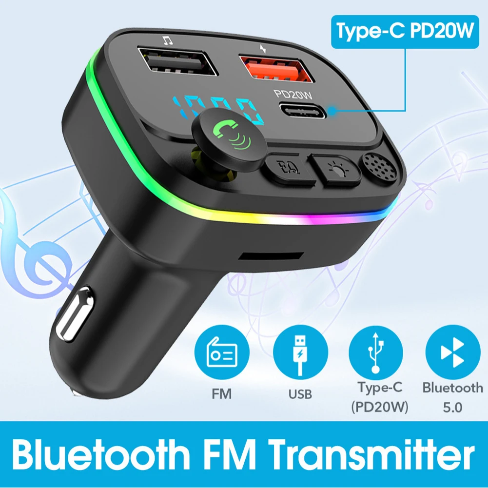 Автомобильный FM-трансмиттер PD20W, быстрое зарядное устройство, беспроводной аудио приемник Bluetooth 5,0, а, двойной USB, интеллектуальная быстрая з...
Автомобильный FM-трансмиттер PD20W, быстрое зарядное устройство, беспроводной аудио приемник Bluetooth 5,0, а, двойной USB, интеллектуальная быстрая з...