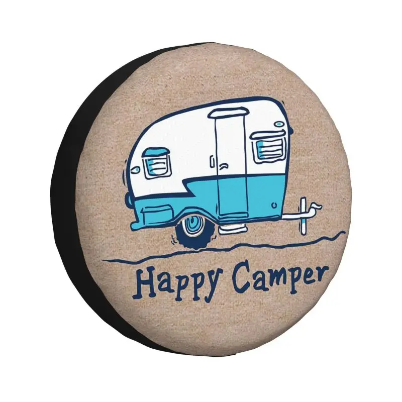 

Happy Camper Spare Tire Cover for Jeep Pajero Adventure Camping SUV RV 4WD Car Wheel Protectors Accessories 14" 15" 16" 17" Inch