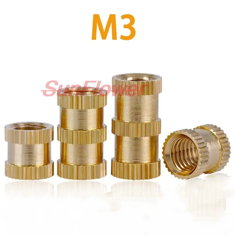 50Pcs M3 Brass Knurl Insert Nut Female Thread Copper Molding Knurled Threaded Nuts for 3D Printer
50Pcs M3 Brass Knurl Insert Nut Female Thread Copper Molding Knurled Threaded Nuts for 3D Printer