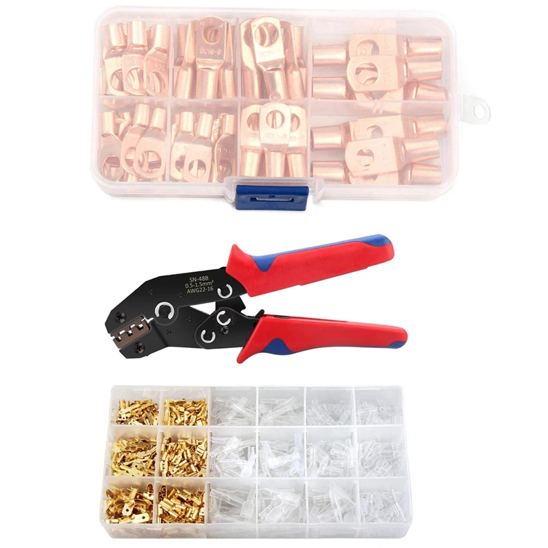 1Set Terminals Crimping Tool Kit Spade Connectors Crimper & 140PCS Copper Wire Ring Terminal Lug SC Battery
1Set Terminals Crimping Tool Kit Spade Connectors Crimper & 140PCS Copper Wire Ring Terminal Lug SC Battery