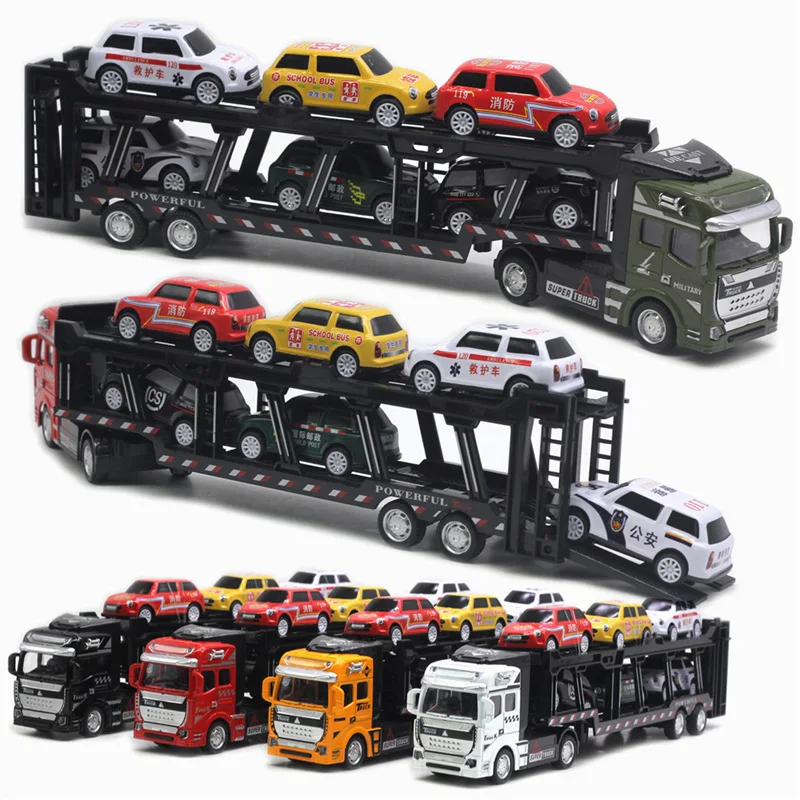 1:48 Vehicle Model Alloy Truck Toy Alloy Car Transporter with 6 Trolleys Semi-trailer Trailer Model Toy Children Birthday Gift
1:48 Vehicle Model Alloy Truck Toy Alloy Car Transporter with 6 Trolleys Semi-trailer Trailer Model Toy Children Birthday Gift