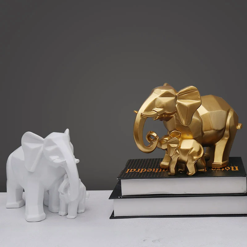 

Indian Elephant Ornament Luxury Golden Sculpture Home Decor Accessories Living Room Bedroom Office Desktop easter Decoration