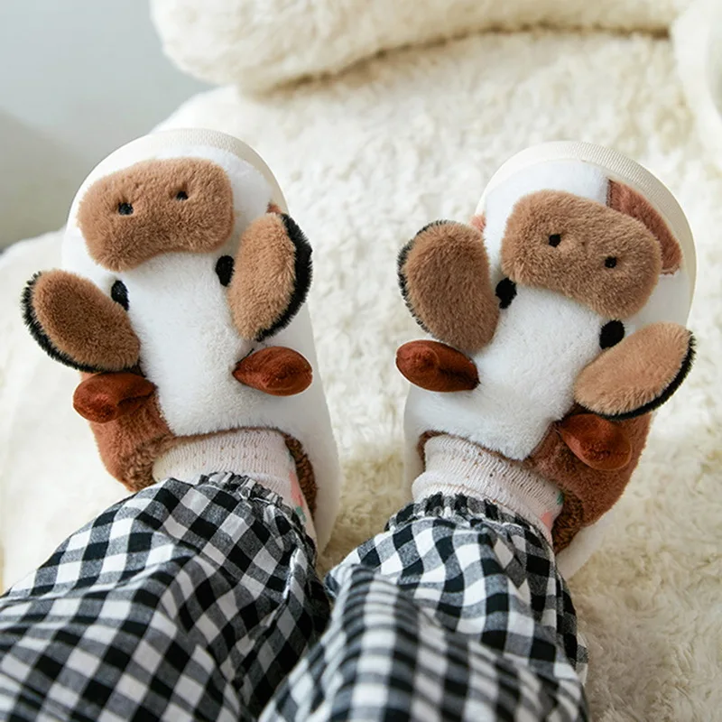 Cute Animal Furry Slipper For Women Girls Fluffy Winter Warm Slippers Woman Cartoon Milk Cow Home Cotton Shoes Indoor Slippers
Cute Animal Furry Slipper For Women Girls Fluffy Winter Warm Slippers Woman Cartoon Milk Cow Home Cotton Shoes Indoor Slippers