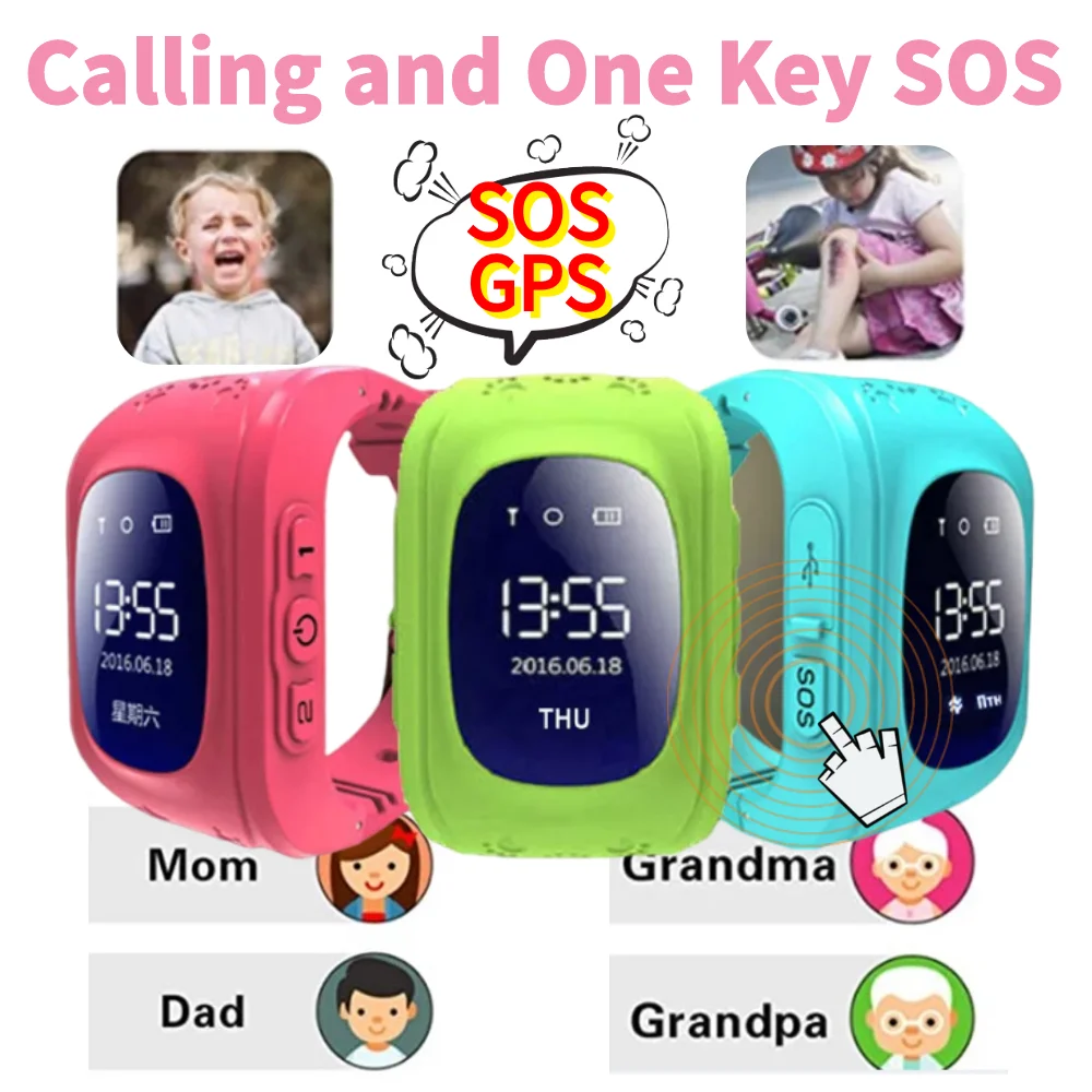 

New OLED Kids GPS Tracker Watches Anti-Lost SOS GPS Location SIM IOS Android Cell Phone Multicolor Camouflage Baby Smart Clock