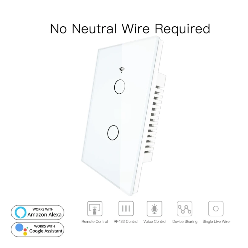 Умный настенный выключатель RF433 с Wi-Fi, не нужен нейтральный провод, умный Однопроводной настенный выключатель с вилкой Стандарта США
Умный настенный выключатель RF433 с Wi-Fi, не нужен нейтральный провод, умный Однопроводной настенный выключатель с вилкой Стандарта США