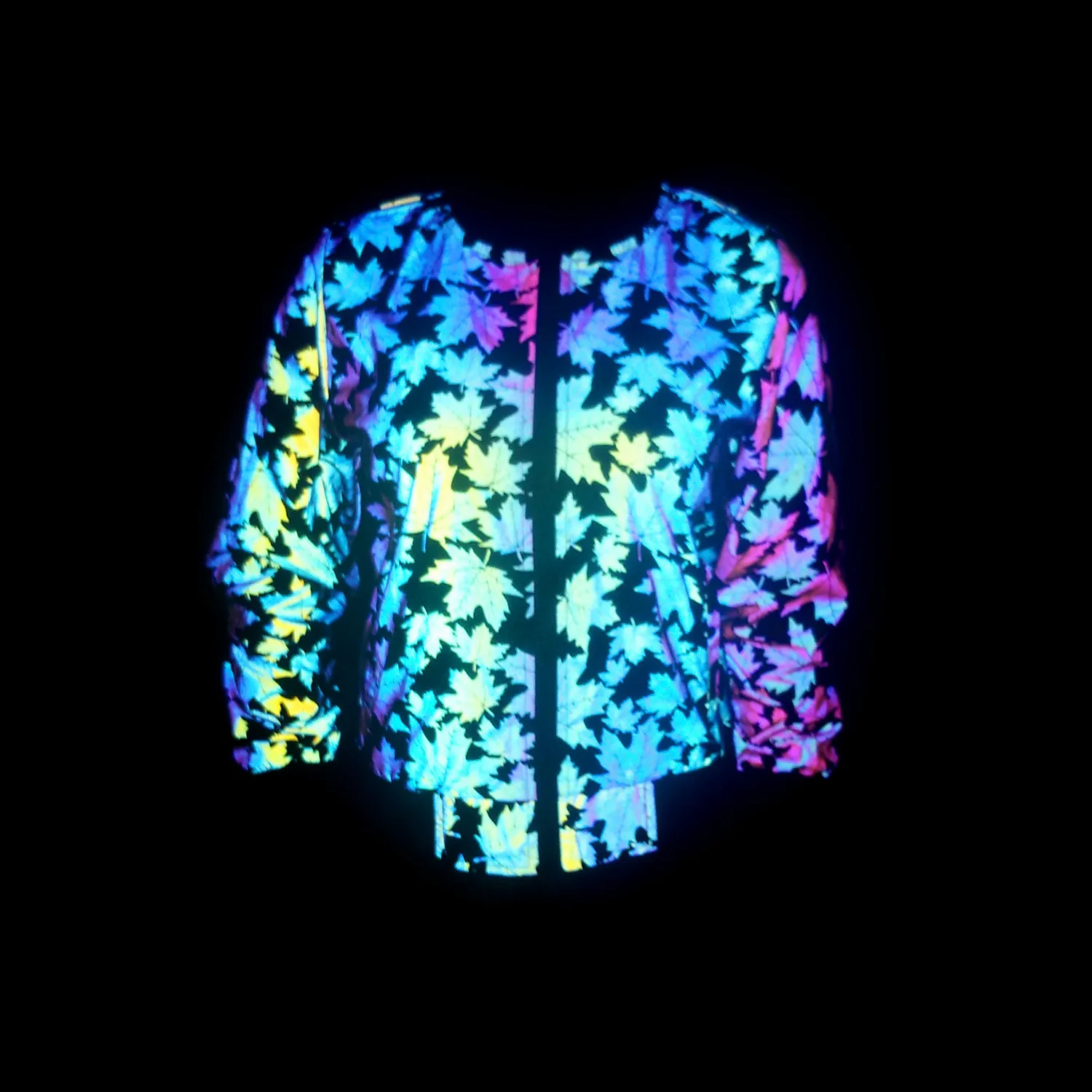 Maple Leaf Colorful Reflective Baseball Uniform Coat Fashion Runing Pocket Slim Fit Short Jacket Hip Hop Street Tide Outwear
Maple Leaf Colorful Reflective Baseball Uniform Coat Fashion Runing Pocket Slim Fit Short Jacket Hip Hop Street Tide Outwear