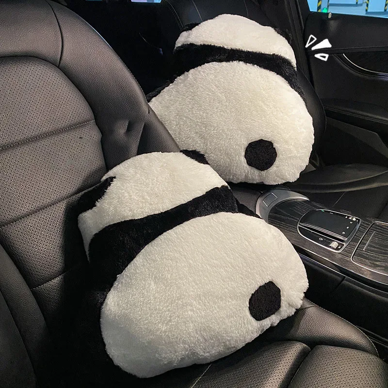 

Cartoon Panda Car Headrest Neck Lumbar Rest Cushion Cute Creative Auto Seat Back Waist Support Pillow Car Interior Decoration