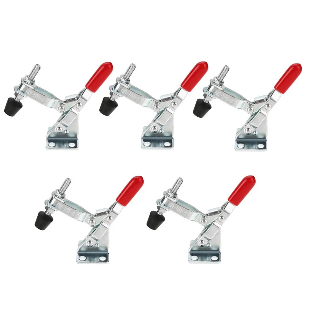 Tools Clamp Toggle Jig Clamp M5*46mm Silver + Red Toggle Clamp 110Lbs/50kg 5Pcs GH-101-A Galvanized Iron + Plastic
Tools Clamp Toggle Jig Clamp M5*46mm Silver + Red Toggle Clamp 110Lbs/50kg 5Pcs GH-101-A Galvanized Iron + Plastic