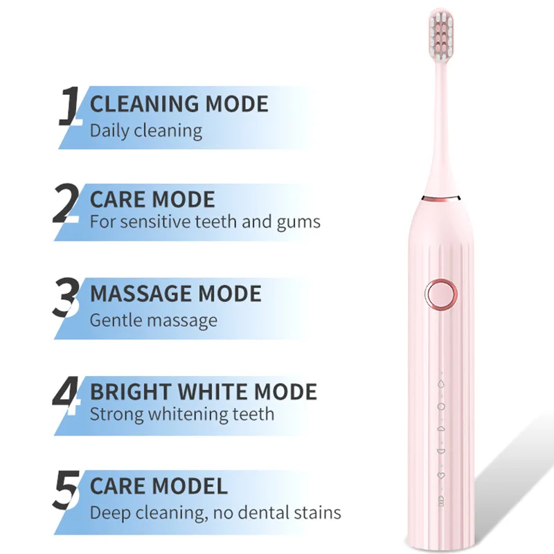 Ultrasonic Sonic Electric Toothbrush Rechargeable Tooth Brushes Washable Electronic Whitening Teeth Brush Adult Timer Brush
Ultrasonic Sonic Electric Toothbrush Rechargeable Tooth Brushes Washable Electronic Whitening Teeth Brush Adult Timer Brush