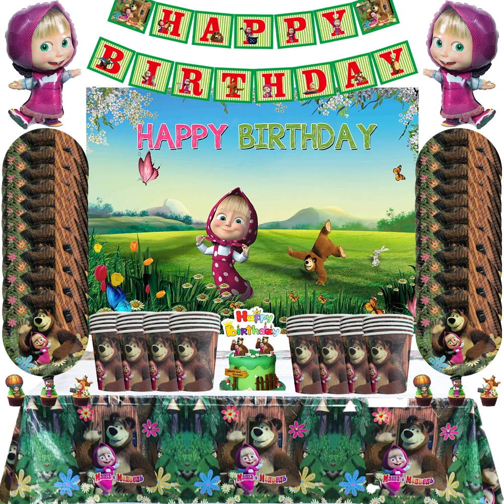 Girls and Bear Theme Birthday Party Supplies Disposable Tableware Set Cup Plate Napkin for Kids Girls Birthday Party Decorations
Girls and Bear Theme Birthday Party Supplies Disposable Tableware Set Cup Plate Napkin for Kids Girls Birthday Party Decorations