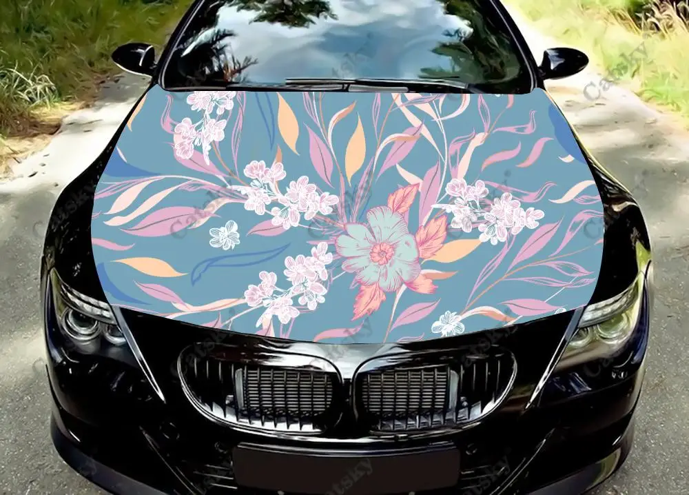 

Abstract Leaves Geometric Shapes Car Hood Vinyl Stickers Wrap Vinyl Film Engine Cover Decals Sticker on Car Auto Accessories