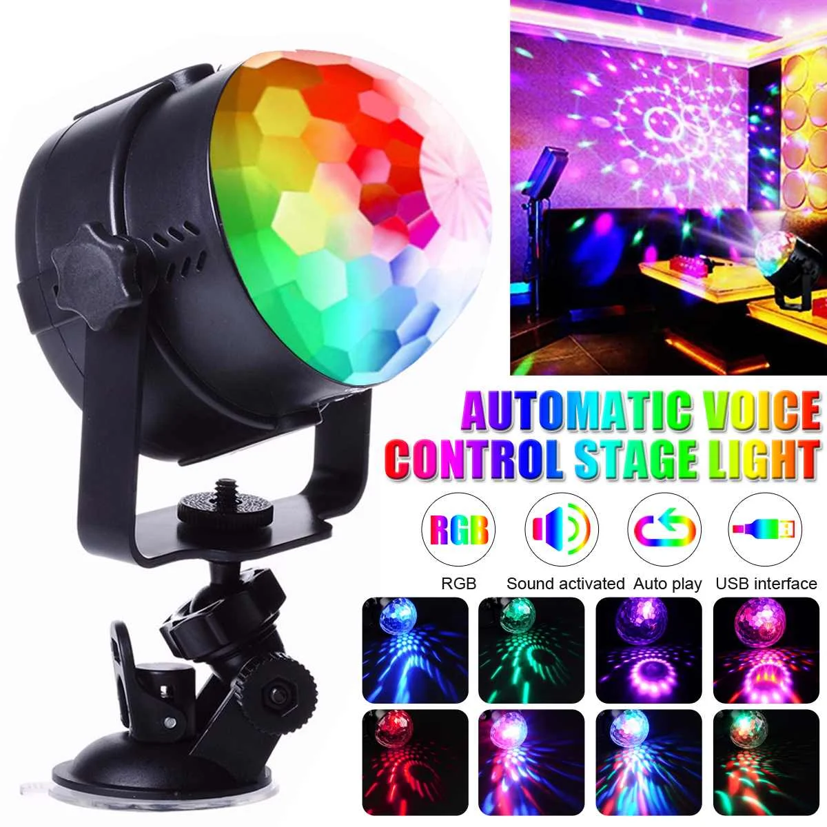 Sound Activated Rotating Disco Ball DJ Party Lights 6W 3 LED RGB LED Stage Light For Christmas Wedding Sound Party Lights
Sound Activated Rotating Disco Ball DJ Party Lights 6W 3 LED RGB LED Stage Light For Christmas Wedding Sound Party Lights