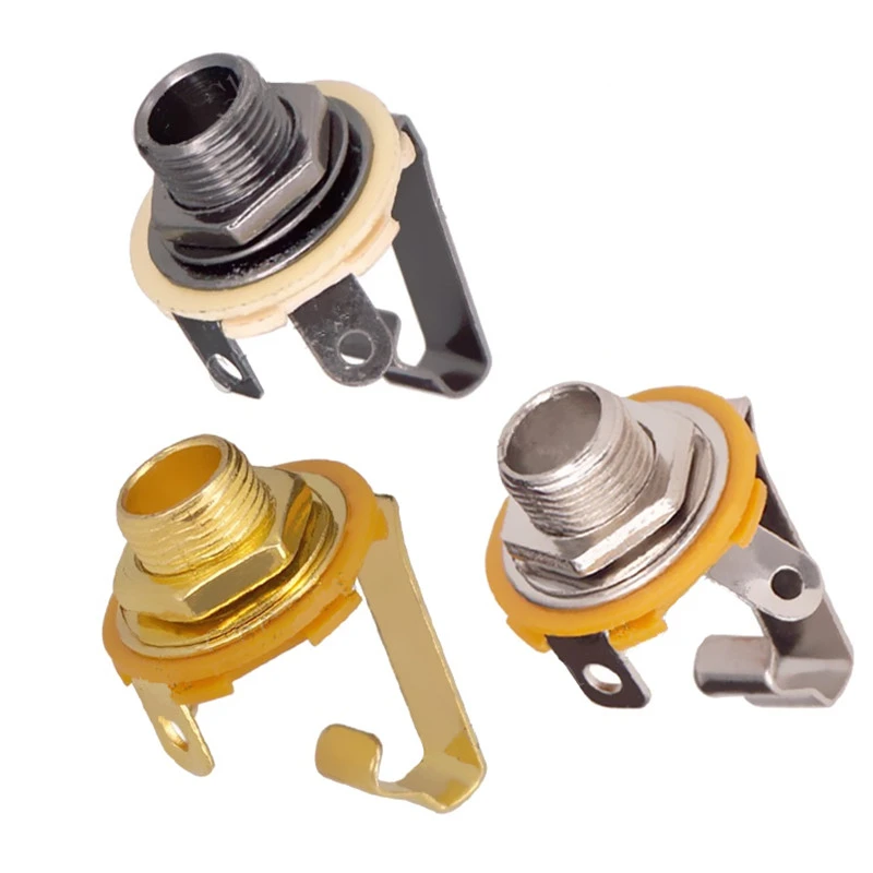 2Pcs Gold Silver Gun Black 1/4" Mono Input Jack Plug Socket Electric Guitar Bass 6.35 Guitar Pickup Output Guitar Accessories 
2Pcs Gold Silver Gun Black 1/4" Mono Input Jack Plug Socket Electric Guitar Bass 6.35 Guitar Pickup Output Guitar Accessories