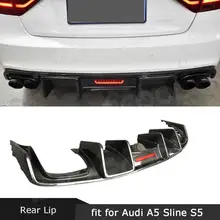 Carbon Fiber / FRP Rear Diffuser Bumper Mudguard plate fender for Audi A5 Sline S5 2013-2016 Rear Bumper Extension Replacement