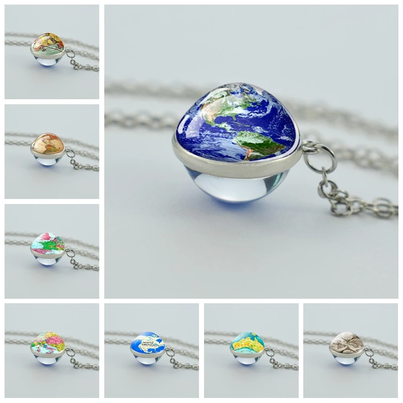 Vintage World Map Necklace Globe Earth Pendant Americas Europe Australia Map Glass Ball Necklace Christmas Gifts
Vintage World Map Necklace Globe Earth Pendant Americas Europe Australia Map Glass Ball Necklace Christmas Gifts