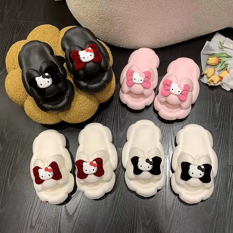 Kawaii Sanrio Fashion Hello Kitty Bow Thick Bottom Slippers Cartoon Cute Girl Summer New Soft Non-Slip Thick Bottom Beach Shoes
Kawaii Sanrio Fashion Hello Kitty Bow Thick Bottom Slippers Cartoon Cute Girl Summer New Soft Non-Slip Thick Bottom Beach Shoes