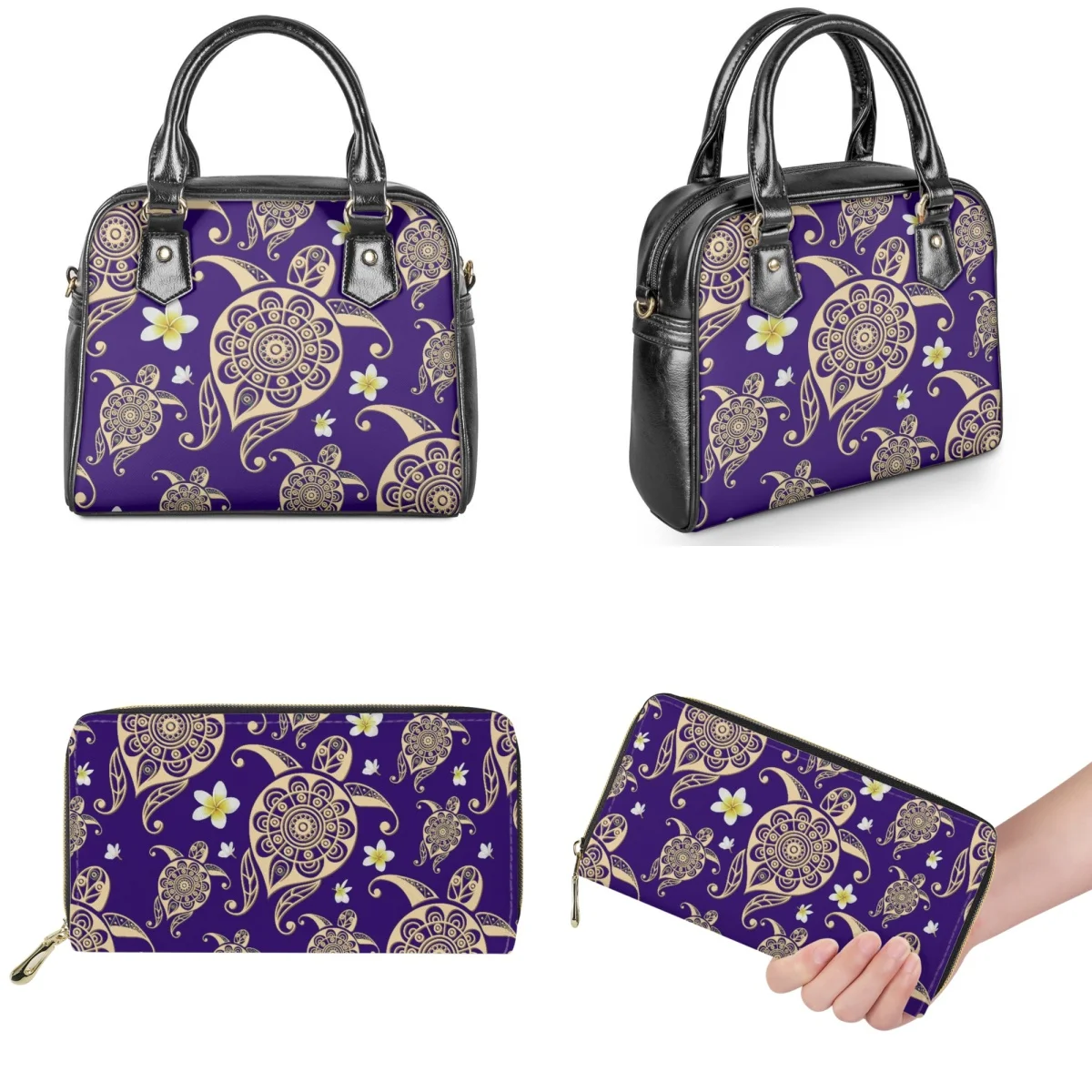 FORUDESIGNS Tribal Ethnic Turtle Printed Purple Elegant Messenger Bag 2Pcs/Set Custom Personalization Ladies Crossbody Handbag
FORUDESIGNS Tribal Ethnic Turtle Printed Purple Elegant Messenger Bag 2Pcs/Set Custom Personalization Ladies Crossbody Handbag