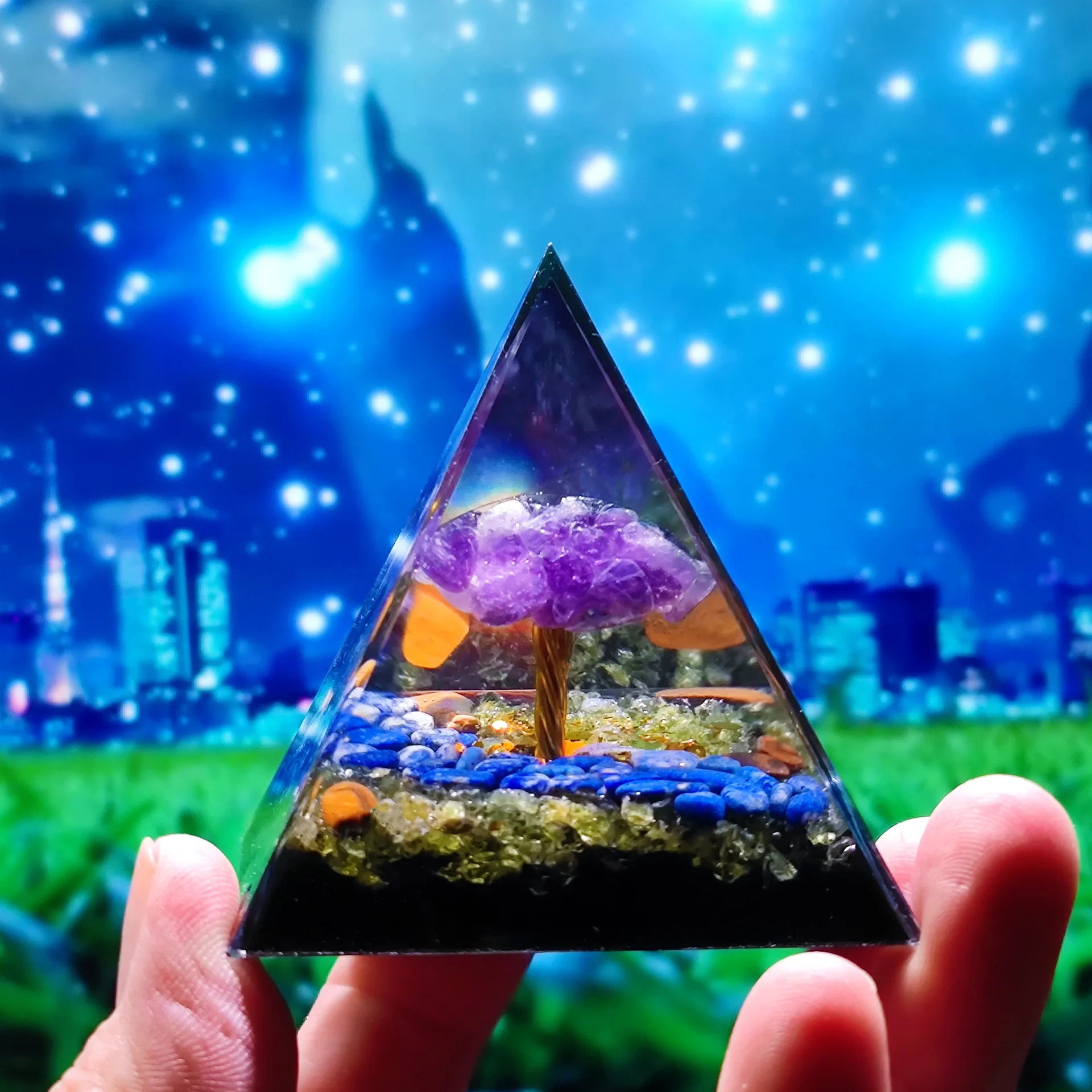 Dream crystal amethyst crushed stone Tree of life Pyramid home crafts resin decor Oganite Pyramid Meditation Tools gift
Dream crystal amethyst crushed stone Tree of life Pyramid home crafts resin decor Oganite Pyramid Meditation Tools gift