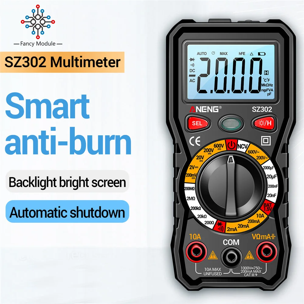 AC DC 220V Professional Digital Multimeter Multimetro Auto Voltmeter Resistance Voltage Capacitor Ohm Diode NCV Handhold Tester
AC DC 220V Professional Digital Multimeter Multimetro Auto Voltmeter Resistance Voltage Capacitor Ohm Diode NCV Handhold Tester