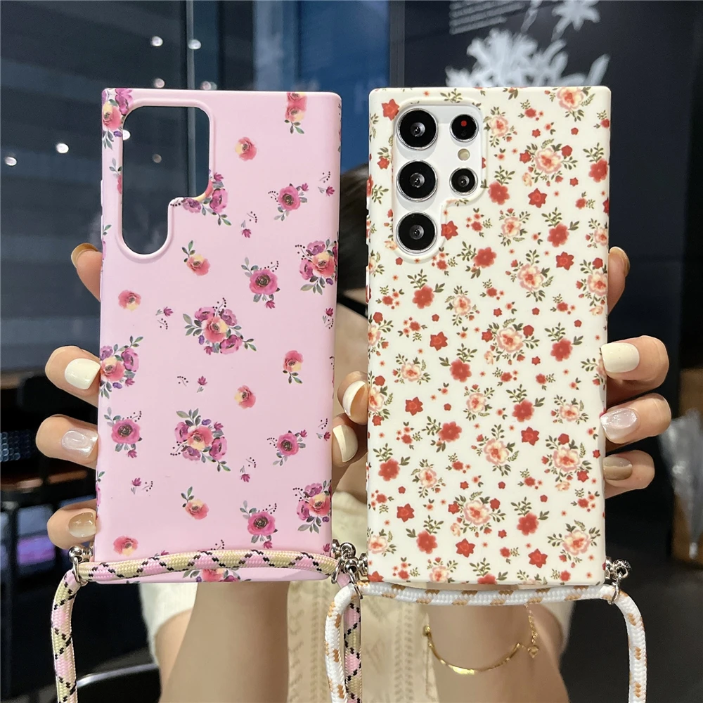 Crossbody Necklace Strap Lanyards Phone Case For Samsung Galaxy S22 Ultra Plus A53 A33 A52 A12 A22 A32 5G Painted Flowers Case
Crossbody Necklace Strap Lanyards Phone Case For Samsung Galaxy S22 Ultra Plus A53 A33 A52 A12 A22 A32 5G Painted Flowers Case