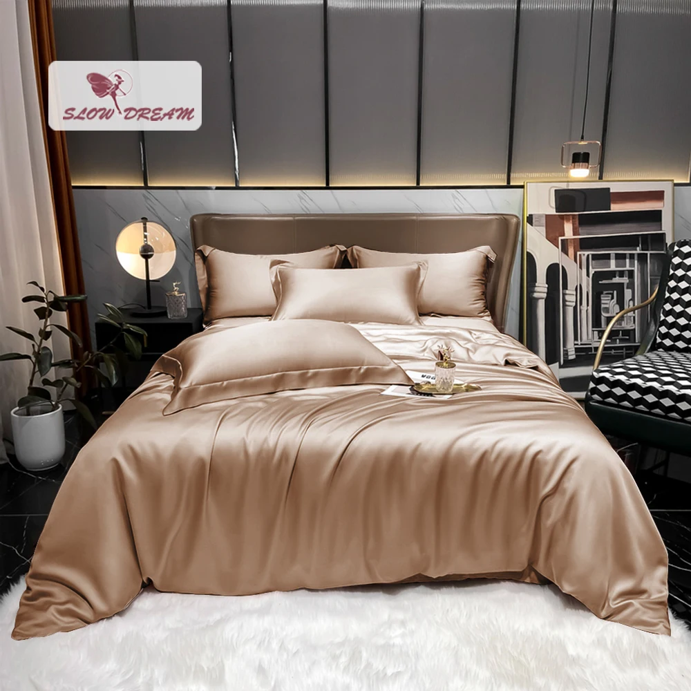 SlowDream Luxury Dark Golden 100% Silk Bedding Set Solid Color Queen King Duvet Cover Set Bed Sheet Fitted Sheet Pillowcase
SlowDream Luxury Dark Golden 100% Silk Bedding Set Solid Color Queen King Duvet Cover Set Bed Sheet Fitted Sheet Pillowcase