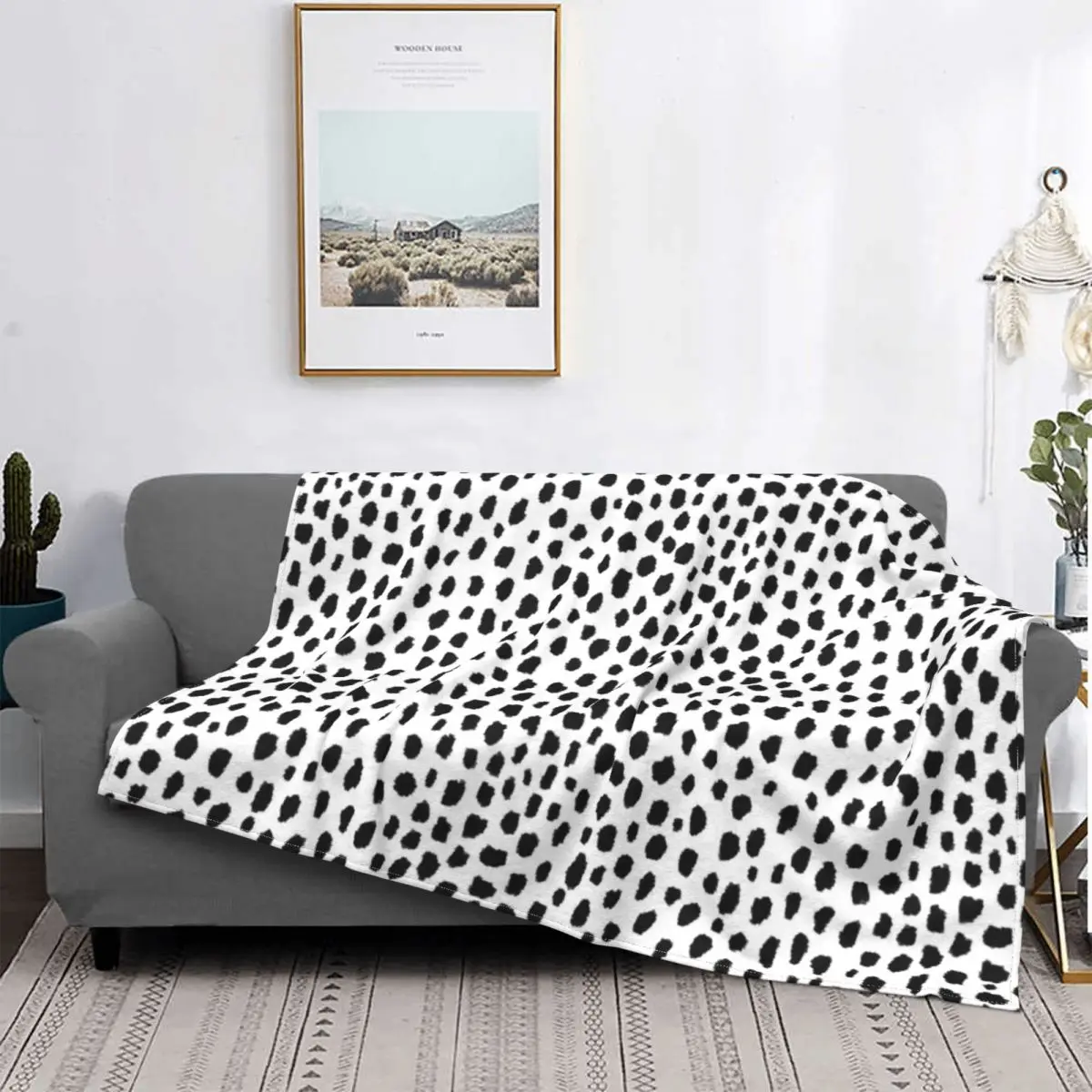 

Dalmatian Spots Art Knitted Blanket Dog Animal Lover Flannel Throw Blankets Bed Sofa Personalised Soft Warm Bedspreads