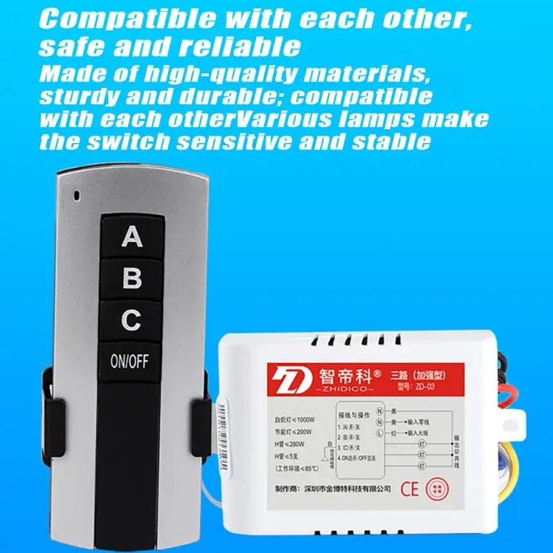 Wireless 220v Three-way Remote Control Switch Module Segmented 3-way Digital Sub-controller LED Ceiling Lamp Remote Control
Wireless 220v Three-way Remote Control Switch Module Segmented 3-way Digital Sub-controller LED Ceiling Lamp Remote Control