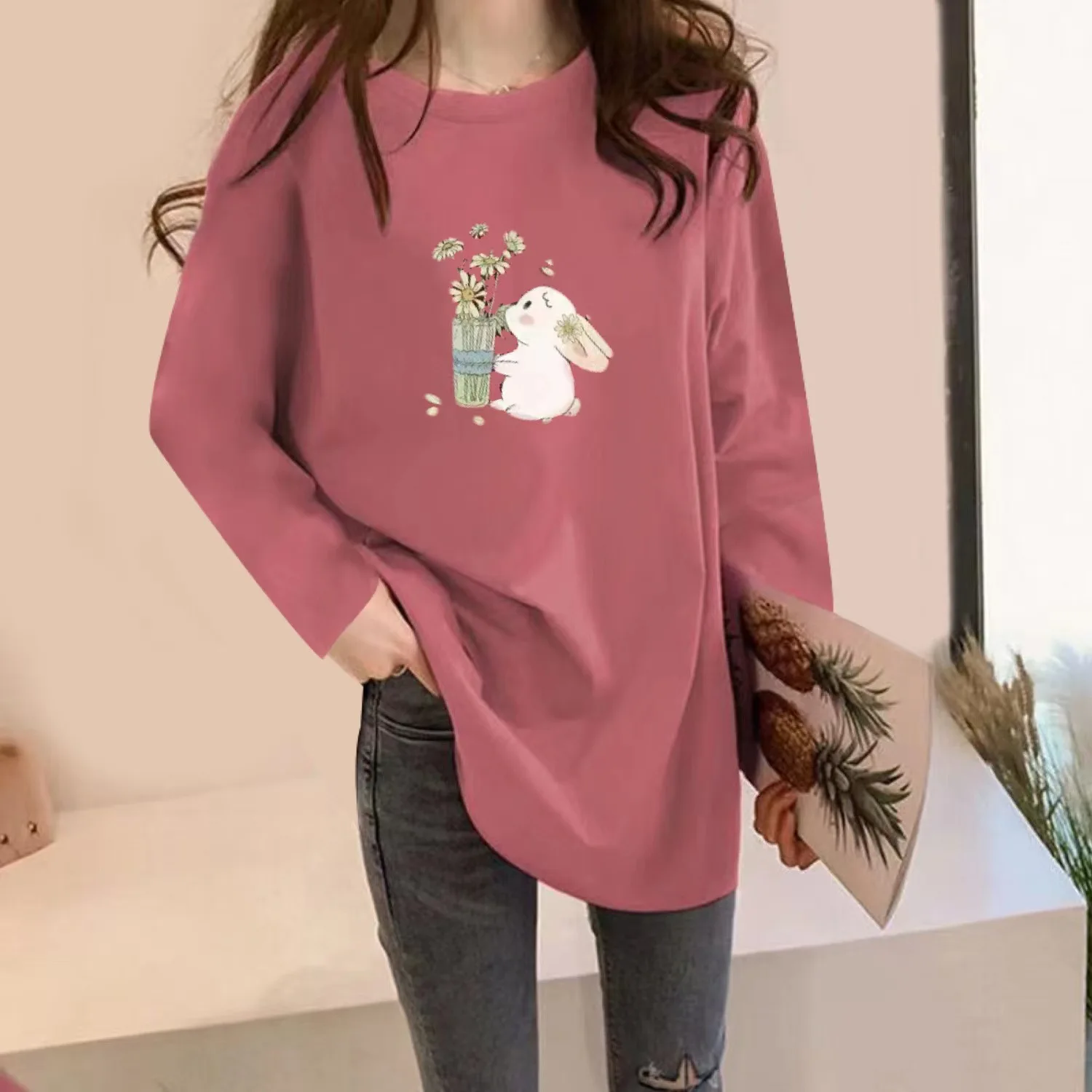 Korean Style Female Long Sleeve T-shirts Women O-neck Baggy Tops Teens All-match Leisure College Stylish Fashion High Street Tee
Korean Style Female Long Sleeve T-shirts Women O-neck Baggy Tops Teens All-match Leisure College Stylish Fashion High Street Tee
