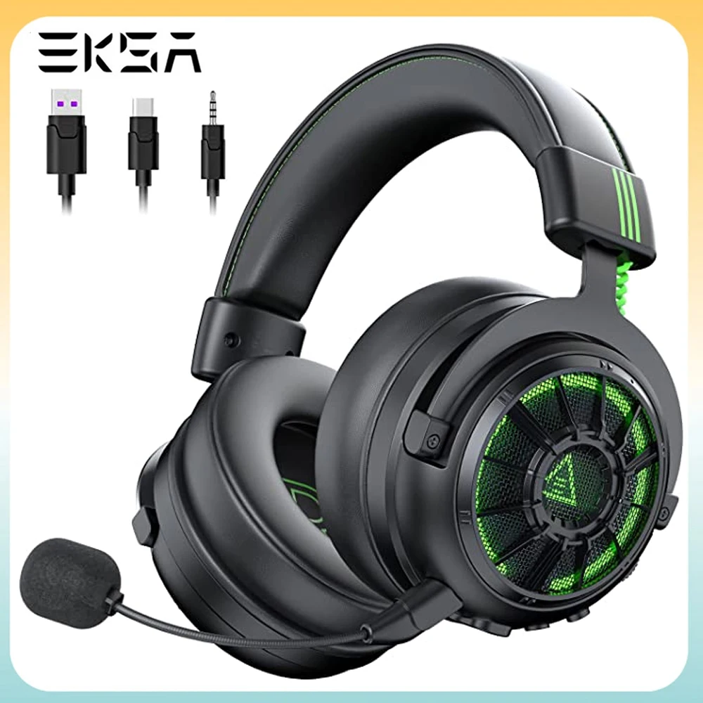 

EKSA E5000 Pro Headphones Gaming Type-c USB 3.5mm ENC Headsets 7.1 Surround Sound Microphone Gaming Overear Laptop Gamer for PS4