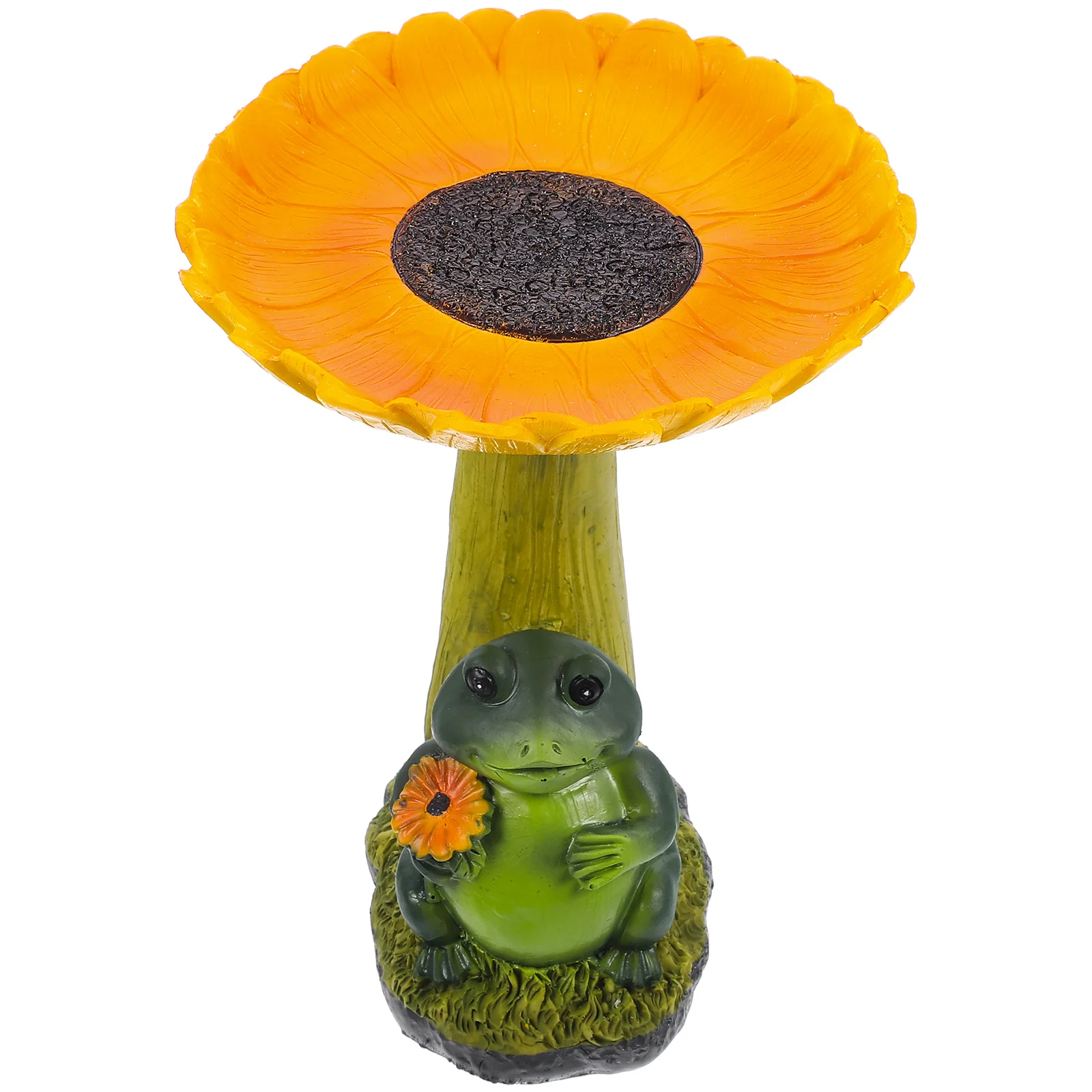 

Garden Bird Bath Resin Sunflower Statue Feeder Outdoor Craft Decor Decorative Ground Feeders Wild Birds Hummingbird