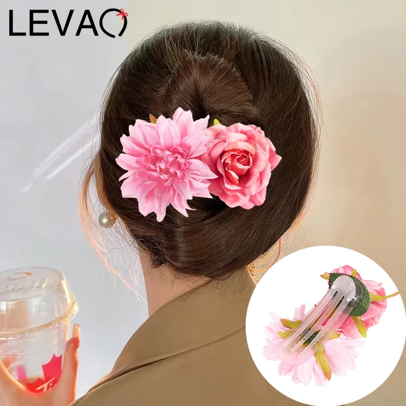 Женская заколка для волос LEVAO, 14 см, с имитацией лепестков роз 
Женская заколка для волос LEVAO, 14 см, с имитацией лепестков роз