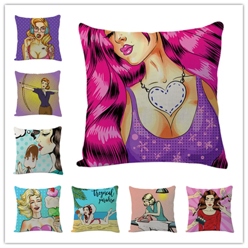 40x40cm European and American geometric figure American linen printed pillow cover sofa backrest pillow cover home decor 
40x40cm European and American geometric figure American linen printed pillow cover sofa backrest pillow cover home decor