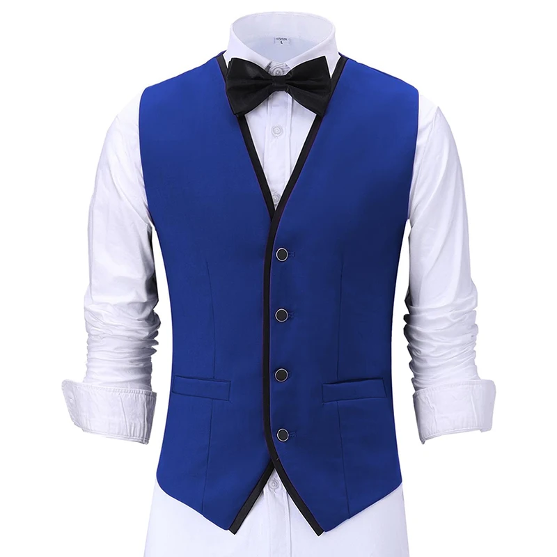 

Men's Suit Vest Purple V Neck Male Gentleman Business Waistcoat Plus Size Burgundy Jacket Casual Slim Fit Gilet Homme Vests 2022