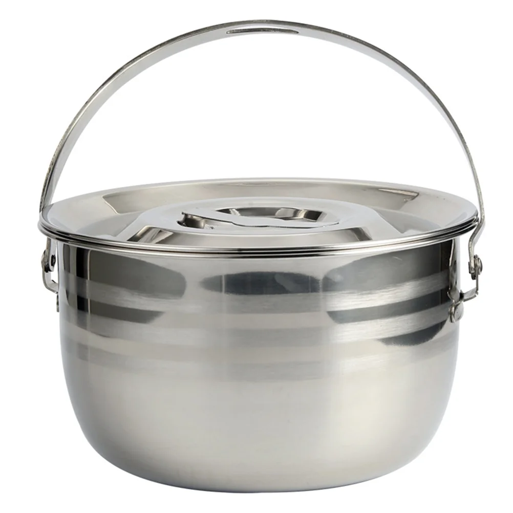 Pot Cooking Camping Cookware Stainless Steel Stockstew Soup Stockpot Portable Lid Kettle Pots Outdoor Camp Campfire Saucepan
Pot Cooking Camping Cookware Stainless Steel Stockstew Soup Stockpot Portable Lid Kettle Pots Outdoor Camp Campfire Saucepan