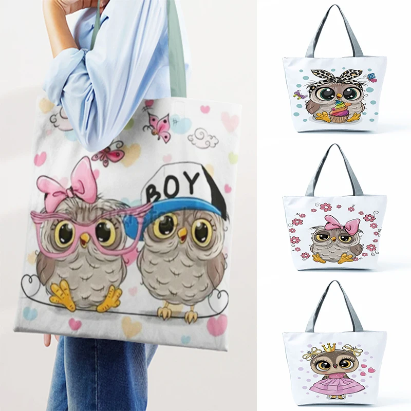 Cute Owl Print Shoulder Bag Tote Shopper Bags Handbags High Capacity Canvas Cartoon Travel Beach Trendy Foldable Women Fashion
Cute Owl Print Shoulder Bag Tote Shopper Bags Handbags High Capacity Canvas Cartoon Travel Beach Trendy Foldable Women Fashion