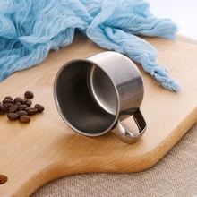 Coffee Mugs 200mL Metal Coffee Cup Mug Shatterproof Insulated Cups with Handles Keep Drinks Hot or Cold LongerStainless Steel