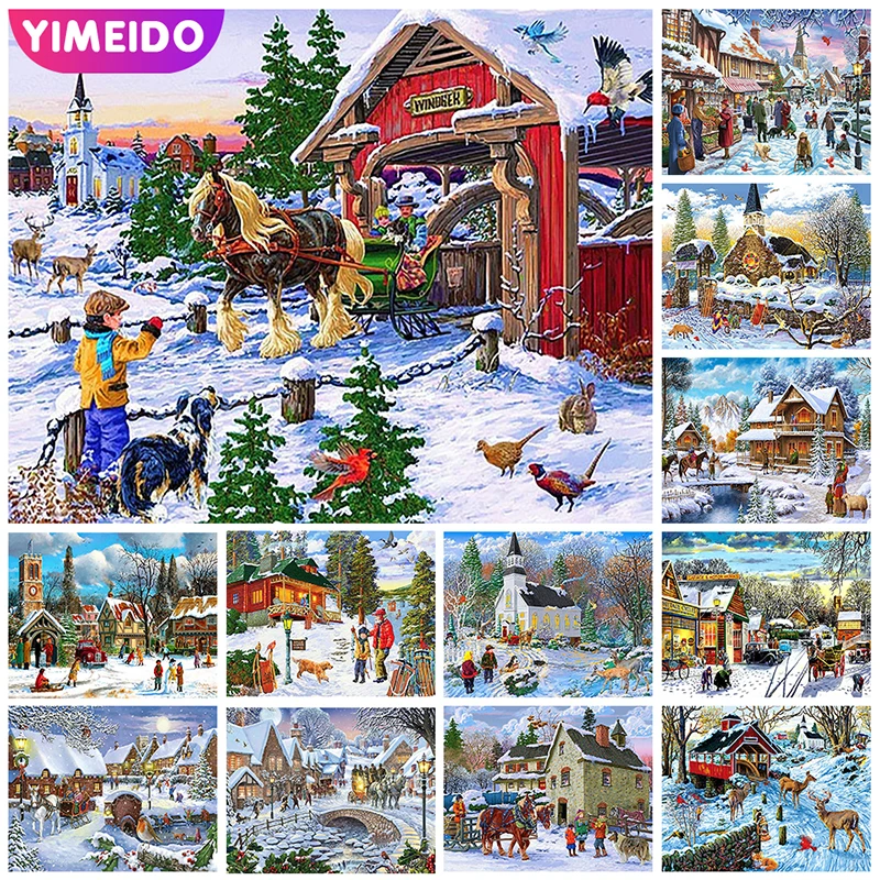 YIMEIDO AB Diamond Painting Small Town Street 5D Full Square/Round Diamond Embroidery Landscape snow Mosaic Rhinestone Pictures
YIMEIDO AB Diamond Painting Small Town Street 5D Full Square/Round Diamond Embroidery Landscape snow Mosaic Rhinestone Pictures