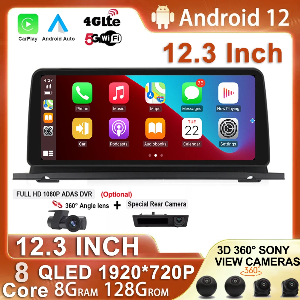 12,3 "Android 12 автомобильный радиоприемник с навигацией Gps Rlayer для BMW 5 Series 540 550 F07 GT 2011 - 2018 CIC NBT Carplay x головное устройство
12,3 "Android 12 автомобильный радиоприемник с навигацией Gps Rlayer для BMW 5 Series 540 550 F07 GT 2011 - 2018 CIC NBT Carplay x головное устройство