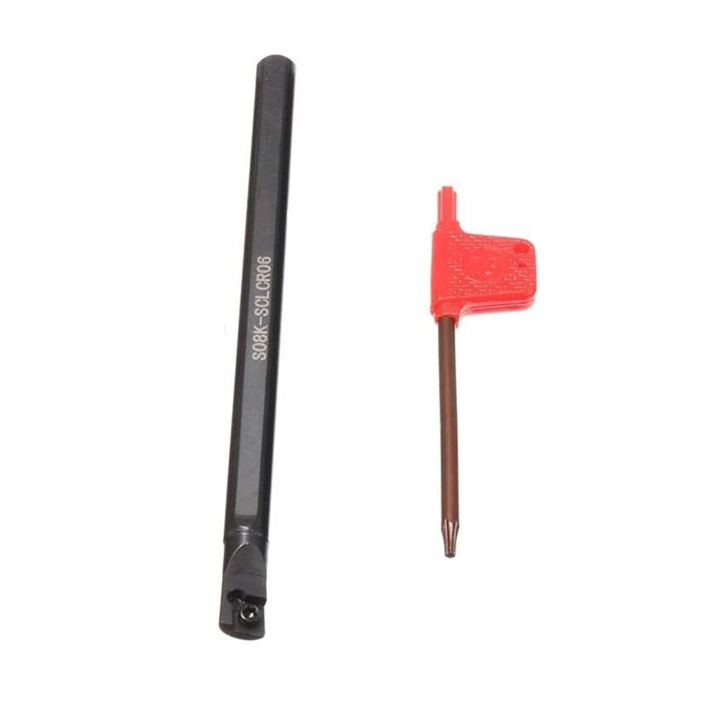 S08K-SCLCR06 Indexable Lathe Boring Bar Kit 8mm Shake Diameter CCMT060204-HM Inserts Set Right Hand T8 Wrench Toolholding Tool
S08K-SCLCR06 Indexable Lathe Boring Bar Kit 8mm Shake Diameter CCMT060204-HM Inserts Set Right Hand T8 Wrench Toolholding Tool