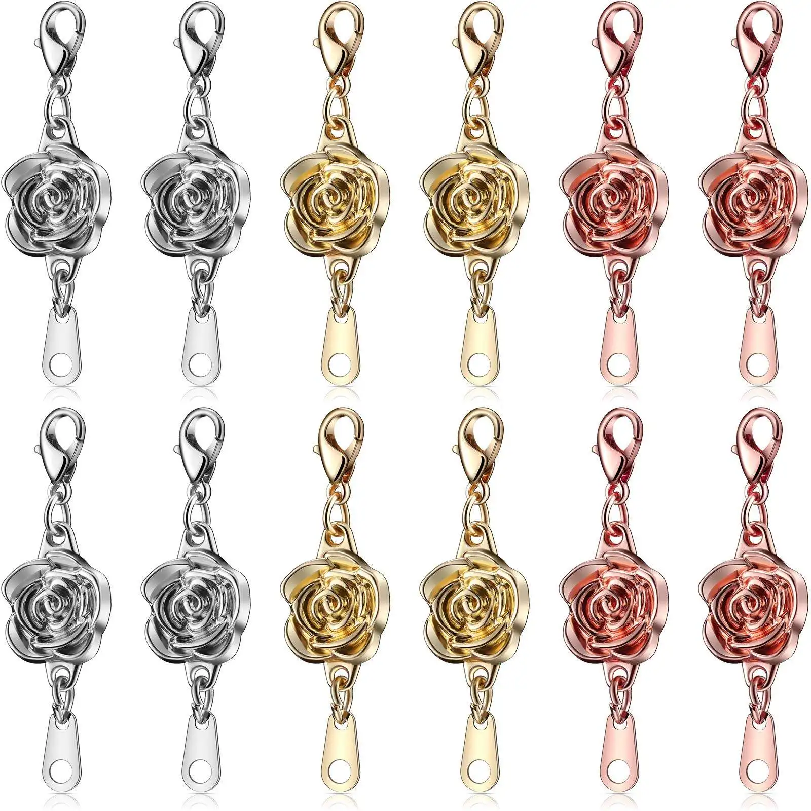 12Pcs Locking Magnetic Clasps Rose Jewelry Magnetic Clasp Converter Chain Extenders for Jewelry Necklace Bracelet
12Pcs Locking Magnetic Clasps Rose Jewelry Magnetic Clasp Converter Chain Extenders for Jewelry Necklace Bracelet