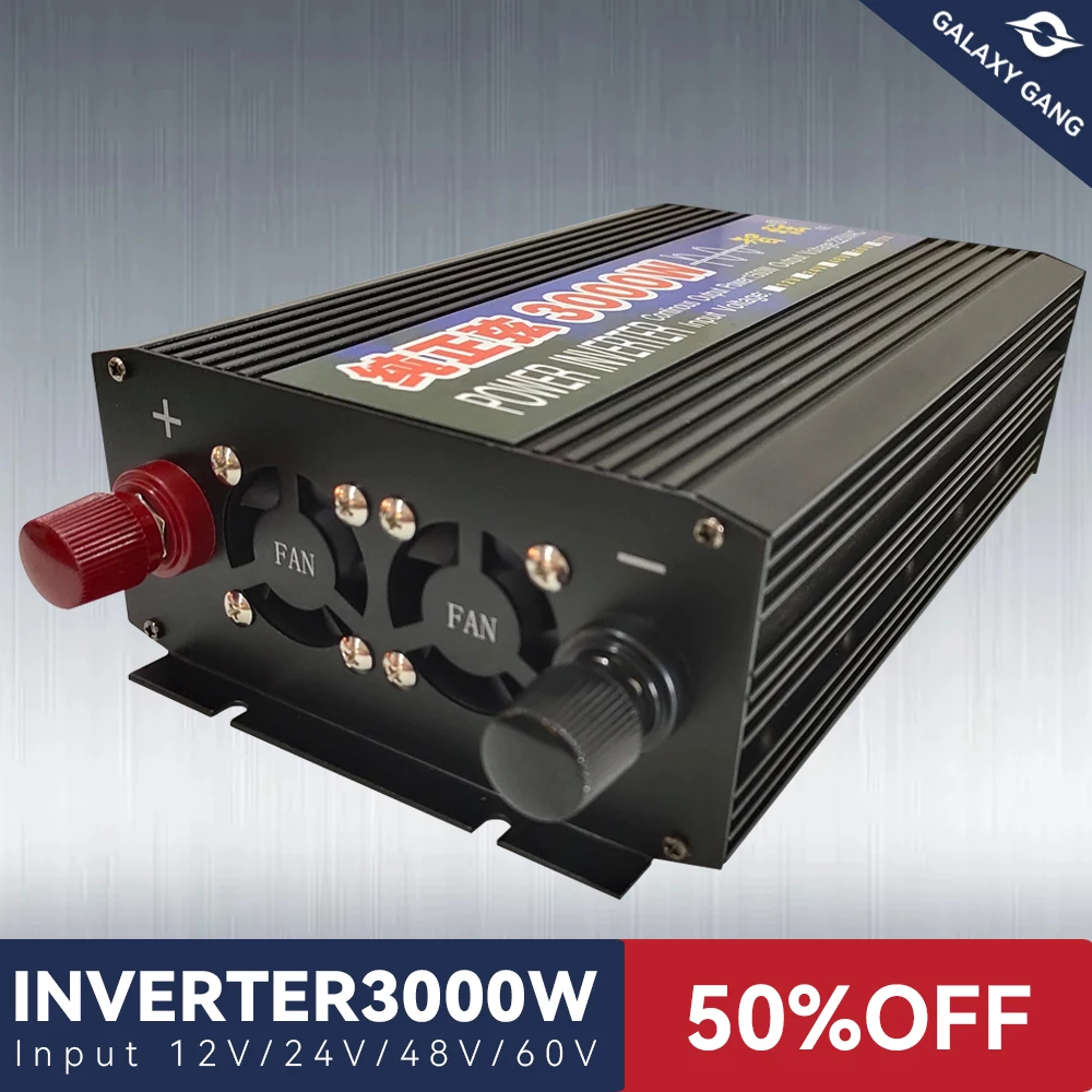 

Inverter Power 3000W Pure Sine Wave Inverter Voltage DC 12V 24V 48V 60V To AC 110V 220VTransformer Converter Wind Solar Inverter